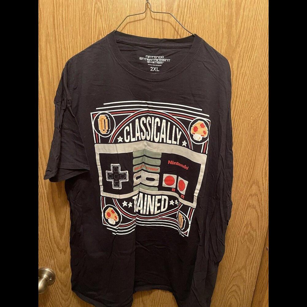 Nintendo T-Shirt Mens 2XL Entertainment System Black NES Classically Trained - Picture 1 of 6